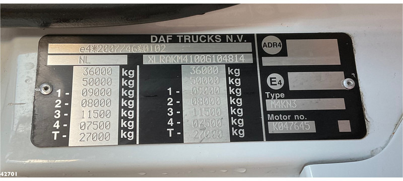 Camião polibenne, Camião grua DAF FAQ CF 400 8x2 Euro 6 HMF 21 Tonmeter laadkraan: foto 15