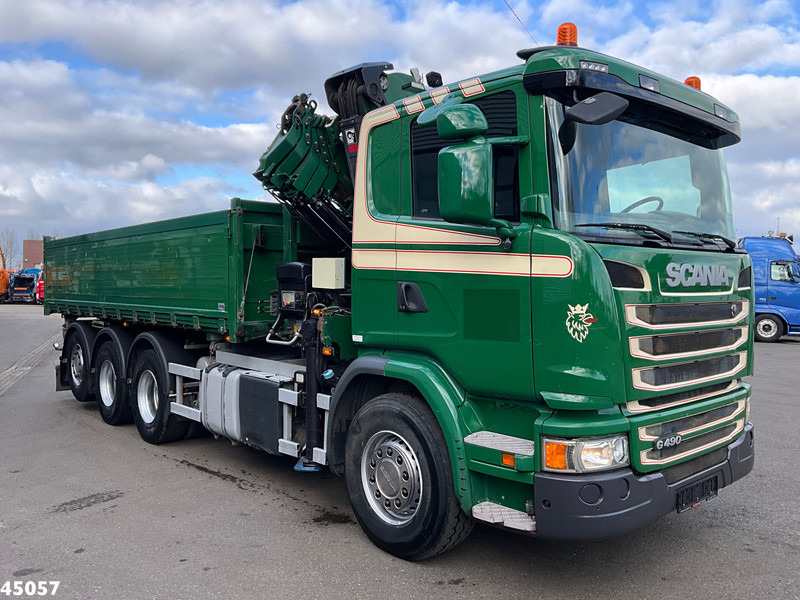 Camião basculante, Camião grua Scania G 490 8x4 Euro 6 Hiab 24 Tonmeter laadkraan: foto 8