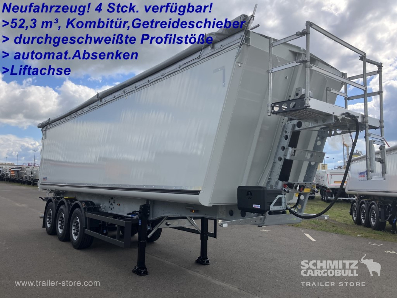 SCHMITZ Auflieger Kipper Alukastenmulde 52m³ - Semi-reboque basculante: foto 1 SCHMITZ Auflieger Kipper Alukastenmulde 52m³ - Semi-reboque basculante: foto 1