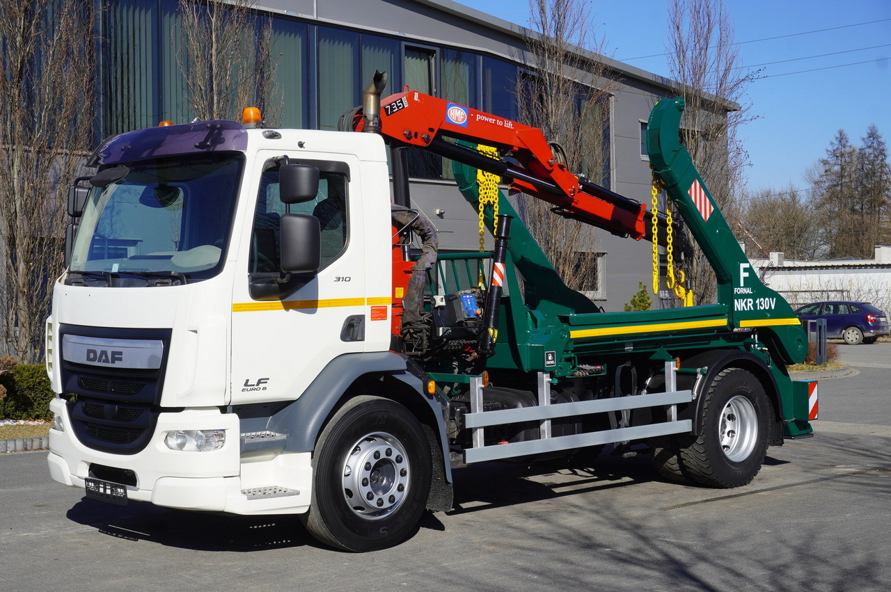 DAF LF 18.310 E6 / Skip loader Fornal NKR 130V / HDS HMF 735 K2 / Manual gearbox - Camião polibenne, Camião grua: foto 1 DAF LF 18.310 E6 / Skip loader Fornal NKR 130V / HDS HMF 735 K2 / Manual gearbox - Camião polibenne, Camião grua: foto 1