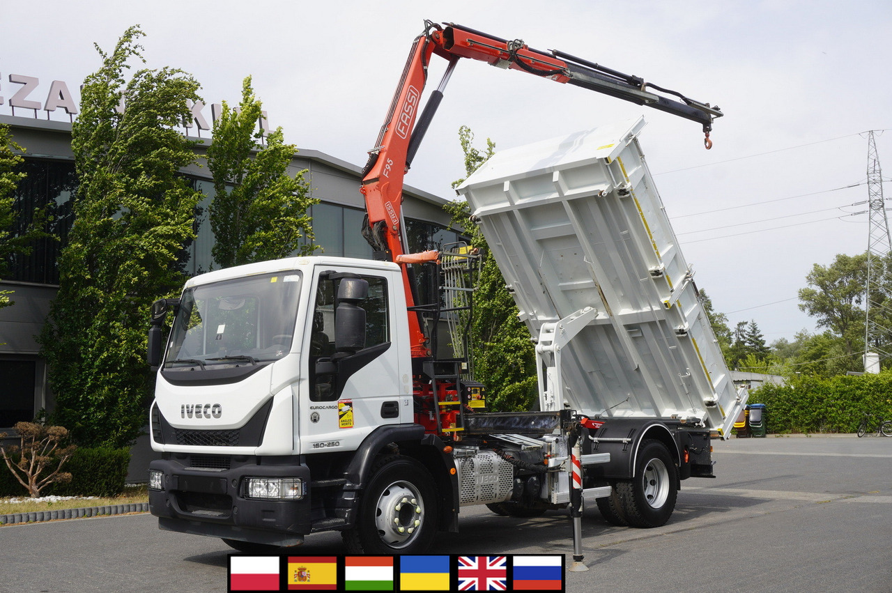 IVECO Eurocargo 160-250 / Fassi F95 crane / 120 tho. km / 3-sided tipper - Camião basculante, Camião grua: foto 1 IVECO Eurocargo 160-250 / Fassi F95 crane / 120 tho. km / 3-sided tipper - Camião basculante, Camião grua: foto 1