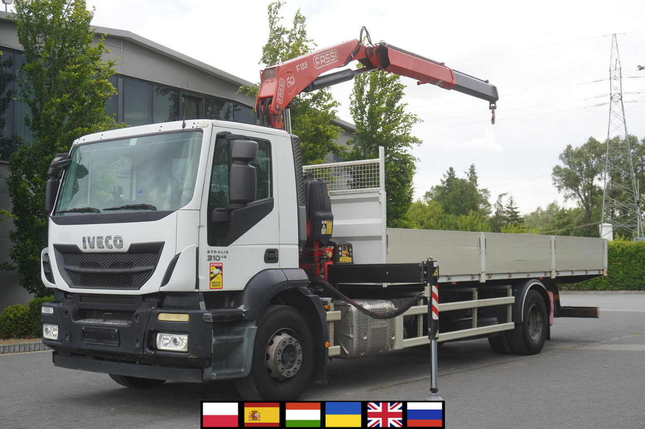 IVECO STRALIS 19.310 E6 / Flatbed 19 EPAL / FASSI F135 / 225 MTH! / 5.7 T - Camião grua, Camião grua: foto 1 IVECO STRALIS 19.310 E6 / Flatbed 19 EPAL / FASSI F135 / 225 MTH! / 5.7 T - Camião grua, Camião grua: foto 1