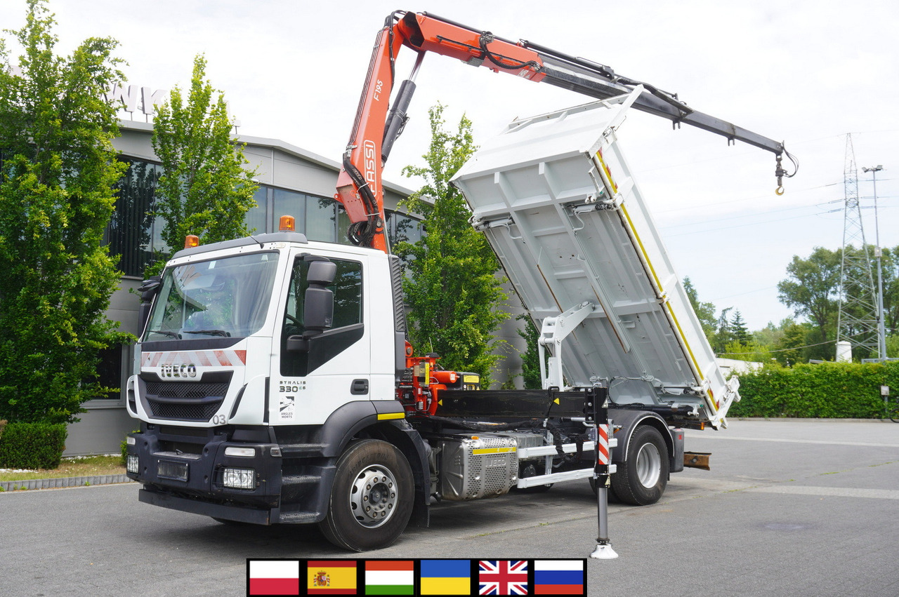 IVECO STRALIS 330 E6 / FASSI 195A 8.5 T / 3-side tipper - Camião grua: foto 1 IVECO STRALIS 330 E6 / FASSI 195A 8.5 T / 3-side tipper - Camião grua: foto 1