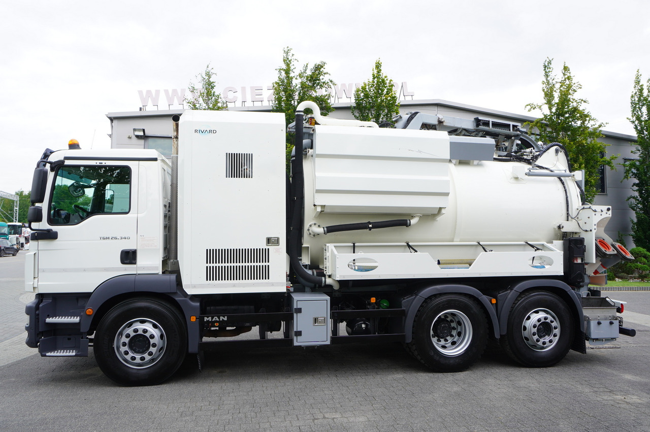 Caminhão limpa fossa MAN TGM 26.340 E6 / RIVARD sewage cleaner 11.8 m3 / 170 tho. km / steered axle: foto 6