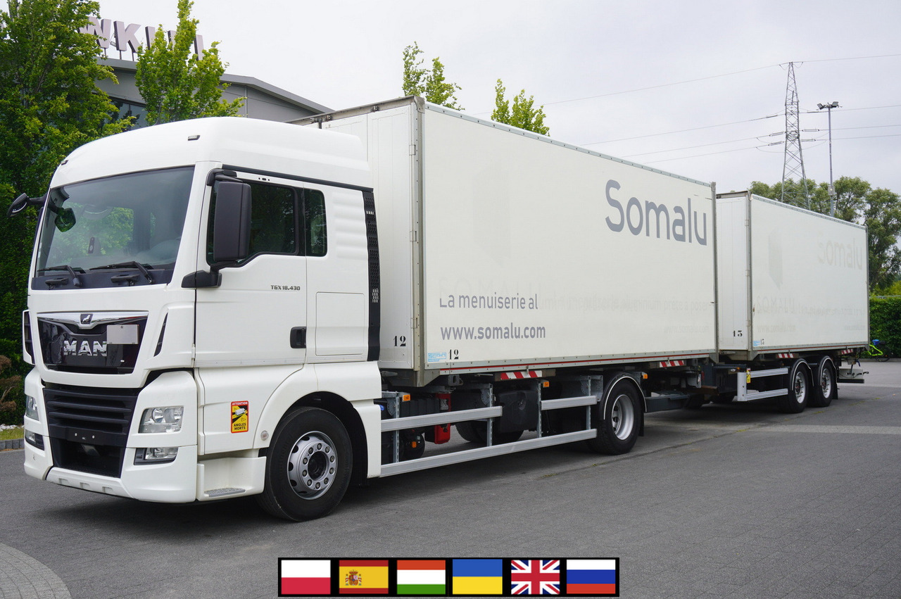 MAN TGX 18.430 / 18 EPAL box / Fruehauf 18 EPAL box trailer / 2021 - Camião furgão: foto 1 MAN TGX 18.430 / 18 EPAL box / Fruehauf 18 EPAL box trailer / 2021 - Camião furgão: foto 1