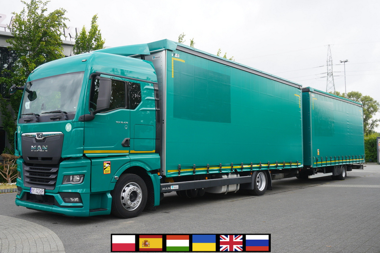 MAN TGX 18.470 / Trailer 19 EPAL / Curtainsider 19 EPAL / 2022 / Retarder / 15 units - Camião de lona: foto 1 MAN TGX 18.470 / Trailer 19 EPAL / Curtainsider 19 EPAL / 2022 / Retarder / 15 units - Camião de lona: foto 1