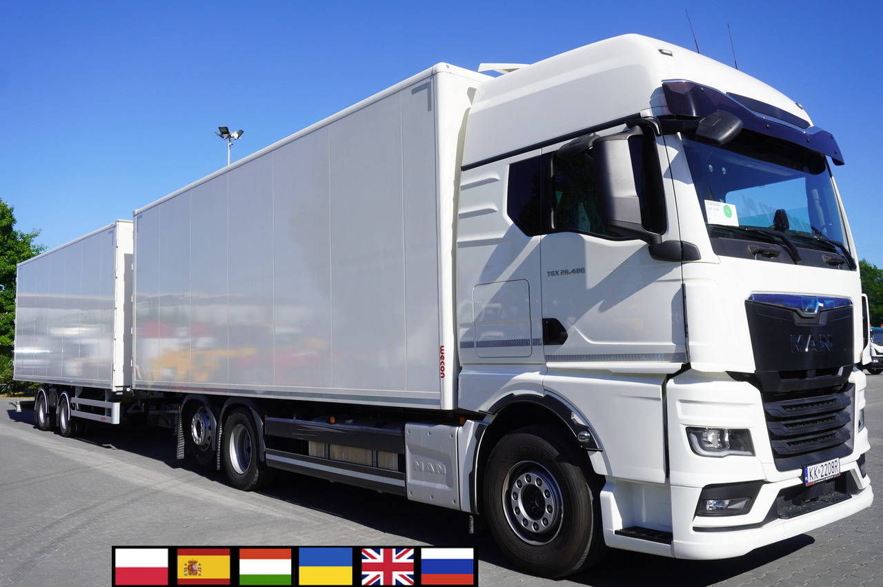 MAN TGX 26.480 6×2-2 LL CH NEW / 19 EPAL box / New Wecon walkthrough box trailer 19 EPAL / 2025.06 !!! - Camião furgão: foto 1 MAN TGX 26.480 6×2-2 LL CH NEW / 19 EPAL box / New Wecon walkthrough box trailer 19 EPAL / 2025.06 !!! - Camião furgão: foto 1