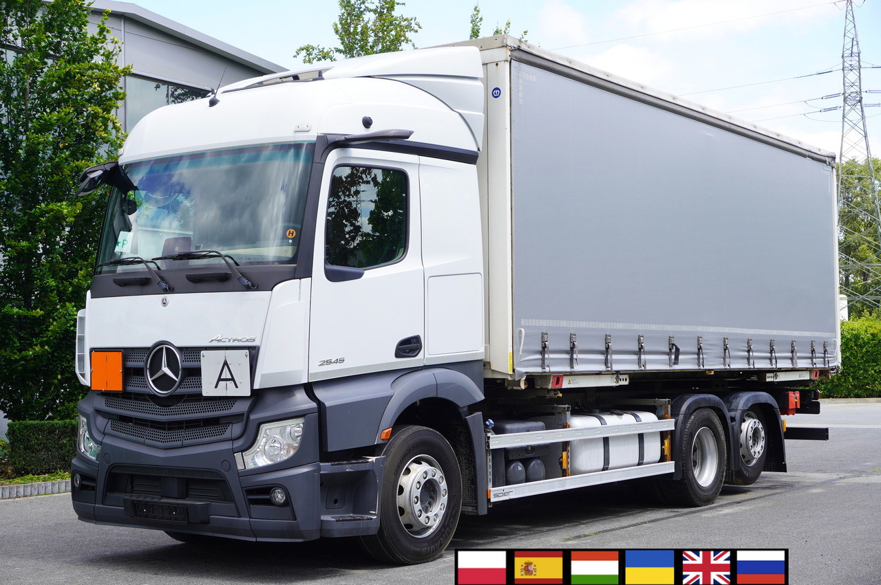 MERCEDES-BENZ Mercedes-Benz Actros 2545 6×2 MP5 / ADR AT / Curtainsider 18 EPAL - Camião transportador de contêineres/ Caixa móvel: foto 1 MERCEDES-BENZ Mercedes-Benz Actros 2545 6×2 MP5 / ADR AT / Curtainsider 18 EPAL - Camião transportador de contêineres/ Caixa móvel: foto 1