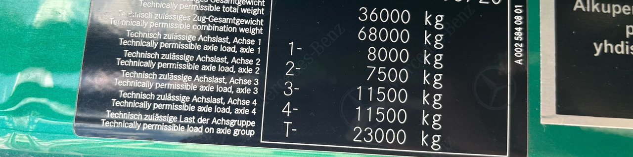 Mercedes-Benz Arocs 3563 8 × 4 / 630 HP / steered axle / Logging superstructure - Camião chassi: foto 2 Mercedes-Benz Arocs 3563 8 × 4 / 630 HP / steered axle / Logging superstructure - Camião chassi: foto 2