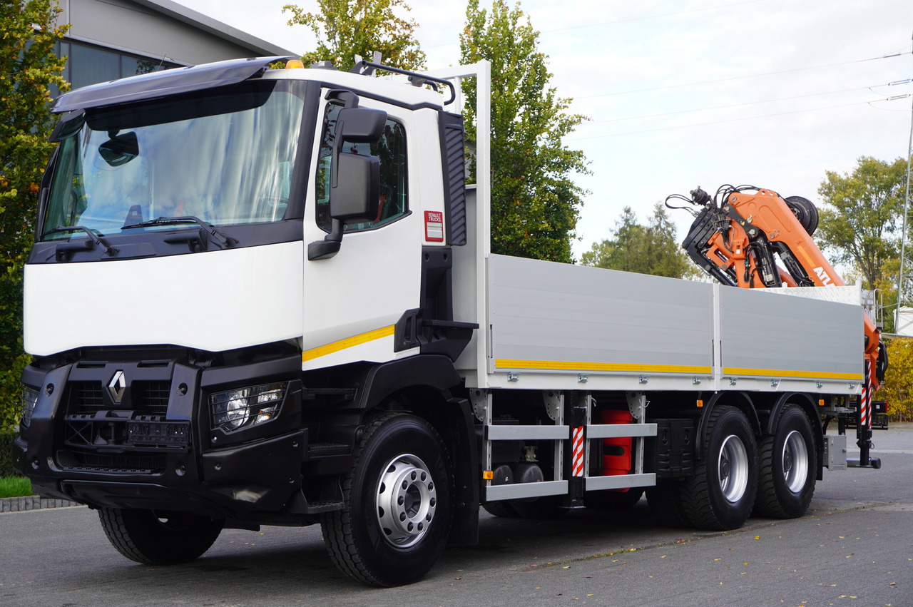 RENAULT C380 Comfort 6x4 / Atlas 172.3E crane / Range 12.3 m / capacity 6.1 t / Flatbed 17 EPAL - Camião de caixa aberta/ Plataforma, Camião grua: foto 2 RENAULT C380 Comfort 6x4 / Atlas 172.3E crane / Range 12.3 m / capacity 6.1 t / Flatbed 17 EPAL - Camião de caixa aberta/ Plataforma, Camião grua: foto 2