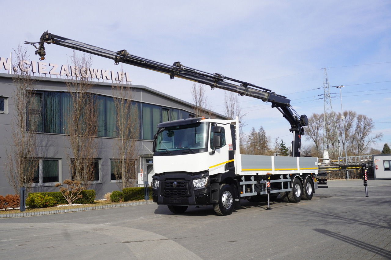 RENAULT C430 / HIAB 244 EP-5 HIDUO crane 8400 kg 15 m / Platform with stanchions - Camião grua: foto 1 RENAULT C430 / HIAB 244 EP-5 HIDUO crane 8400 kg 15 m / Platform with stanchions - Camião grua: foto 1