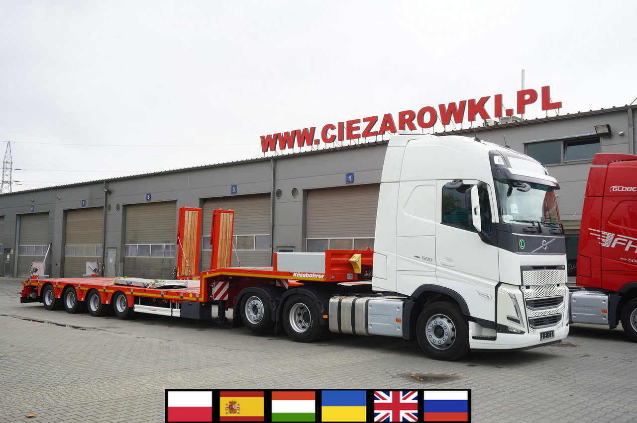 VOLVO FH 500 6 × 2 Globetrotter XL / 2023 / 114 thousand km / Brand-new low-loader Kässbohrer LB3E semi-trailer - Camião transporte de veículos: foto 1 VOLVO FH 500 6 × 2 Globetrotter XL / 2023 / 114 thousand km / Brand-new low-loader Kässbohrer LB3E semi-trailer - Camião transporte de veículos: foto 1