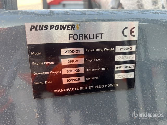2025 Plus Power VTDD 25 (Unused) Forklift - Empilhadeira: foto 1 2025 Plus Power VTDD 25 (Unused) Forklift - Empilhadeira: foto 1