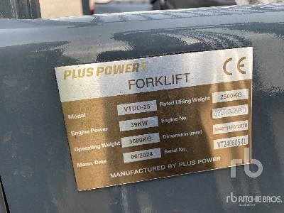 PLUS POWER VTDD-25 2500 kg (Unused) - Empilhadeira: foto 5 PLUS POWER VTDD-25 2500 kg (Unused) - Empilhadeira: foto 5