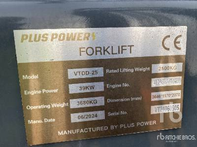 PLUS POWER VTDD-25 2500 kg (Unused) - Empilhadeira: foto 5 PLUS POWER VTDD-25 2500 kg (Unused) - Empilhadeira: foto 5