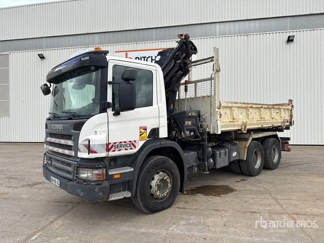 2008 Scania P380 2008 Hiab 166E-3 HIPRO 5700 kg ... Dump Truck with Crane - Camião basculante, Camião grua: foto 2 2008 Scania P380 2008 Hiab 166E-3 HIPRO 5700 kg ... Dump Truck with Crane - Camião basculante, Camião grua: foto 2