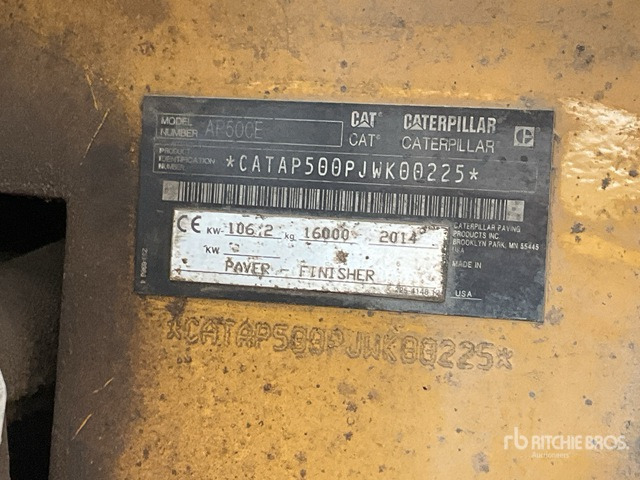 2014 Cat AP500E Wheel Asphalt Paver - Triturador de martelos/ Destroçador: foto 1 2014 Cat AP500E Wheel Asphalt Paver - Triturador de martelos/ Destroçador: foto 1