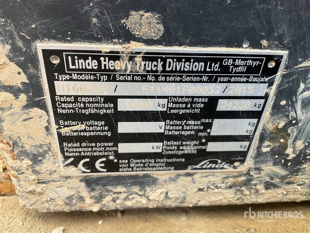2015 Linde H160-02 16 TON DIESEL FORKLIFT. Forklift - Empilhadeira: foto 2 2015 Linde H160-02 16 TON DIESEL FORKLIFT. Forklift - Empilhadeira: foto 2