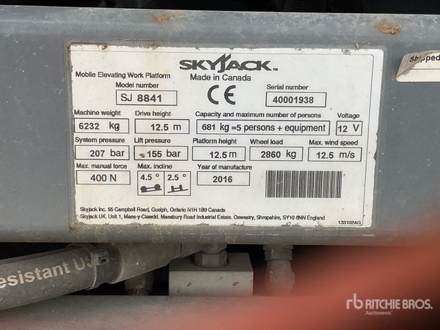 2016 Skyjack SJ8841A Scissor Lift - Plataforma de Tijera/ Plataforma de tesoura: foto 1 2016 Skyjack SJ8841A Scissor Lift - Plataforma de Tijera/ Plataforma de tesoura: foto 1