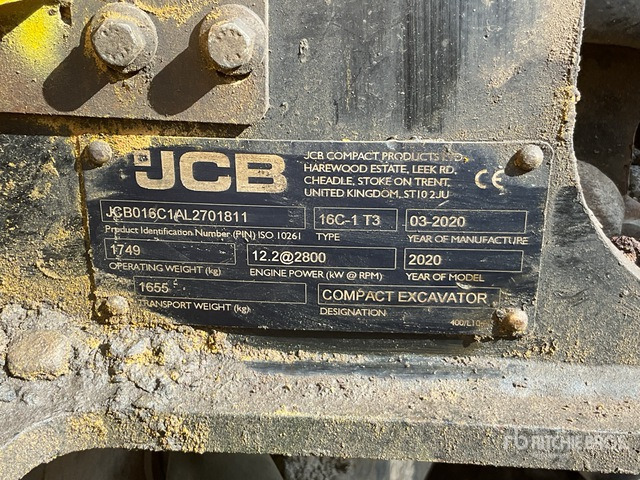2020 JCB 16C-1 Mini Excavator: <6.6t - Mini escavadeira: foto 2 2020 JCB 16C-1 Mini Excavator: <6.6t - Mini escavadeira: foto 2