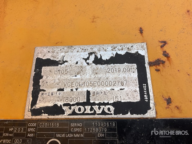 2019 Volvo L105 - Pá carregadora de rodas: foto 3 2019 Volvo L105 - Pá carregadora de rodas: foto 3