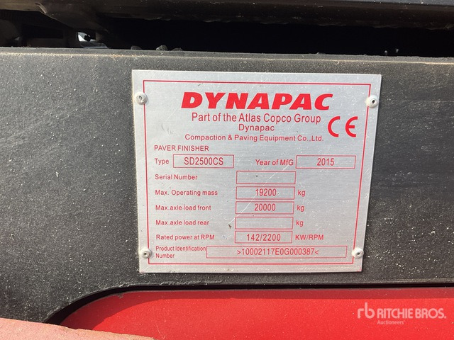 Dynapac SD2500CS Asphalt Paver - Triturador de martelos/ Destroçador: foto 2 Dynapac SD2500CS Asphalt Paver - Triturador de martelos/ Destroçador: foto 2