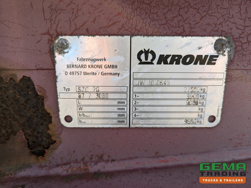 Semi-reboque transportador de contêineres/ Caixa móvel Krone SZC 20FT 2-Assen ROR - STEEL Suspension - DOUBLE tires - DrumBrakes  (O1869): foto 18