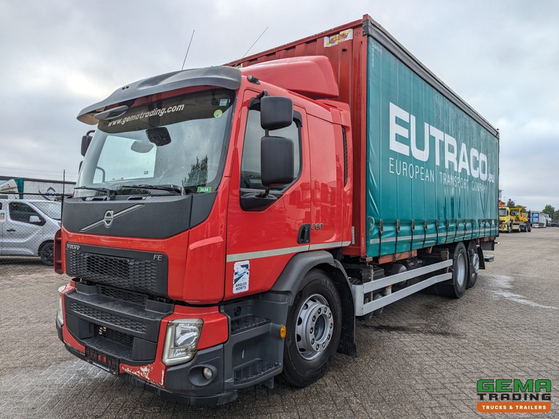 Volvo FE 280 6x2 Slaapcab Euro6 - BDF / SchuifzeilenBak 7.5M + Laadklep 1500KG - Rongpotten/Rongen - Camião de lona: foto 1 Volvo FE 280 6x2 Slaapcab Euro6 - BDF / SchuifzeilenBak 7.5M + Laadklep 1500KG - Rongpotten/Rongen - Camião de lona: foto 1