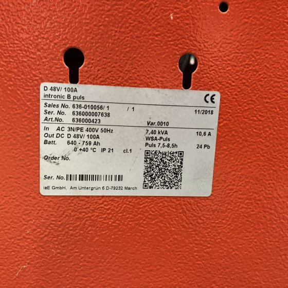 Sistema elétrico por Equipamento de movimentação Hawker  48V/100A intronic B Puls: foto 8