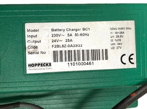 Hoppecke Battey charger 24V/25A - Sistema elétrico por Equipamento de movimentação: foto 3 Hoppecke Battey charger 24V/25A - Sistema elétrico por Equipamento de movimentação: foto 3
