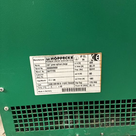 Sistema elétrico por Equipamento de movimentação Hoppecke D400 G80/180 B-F15FS Trak power Optimal Charge: foto 6