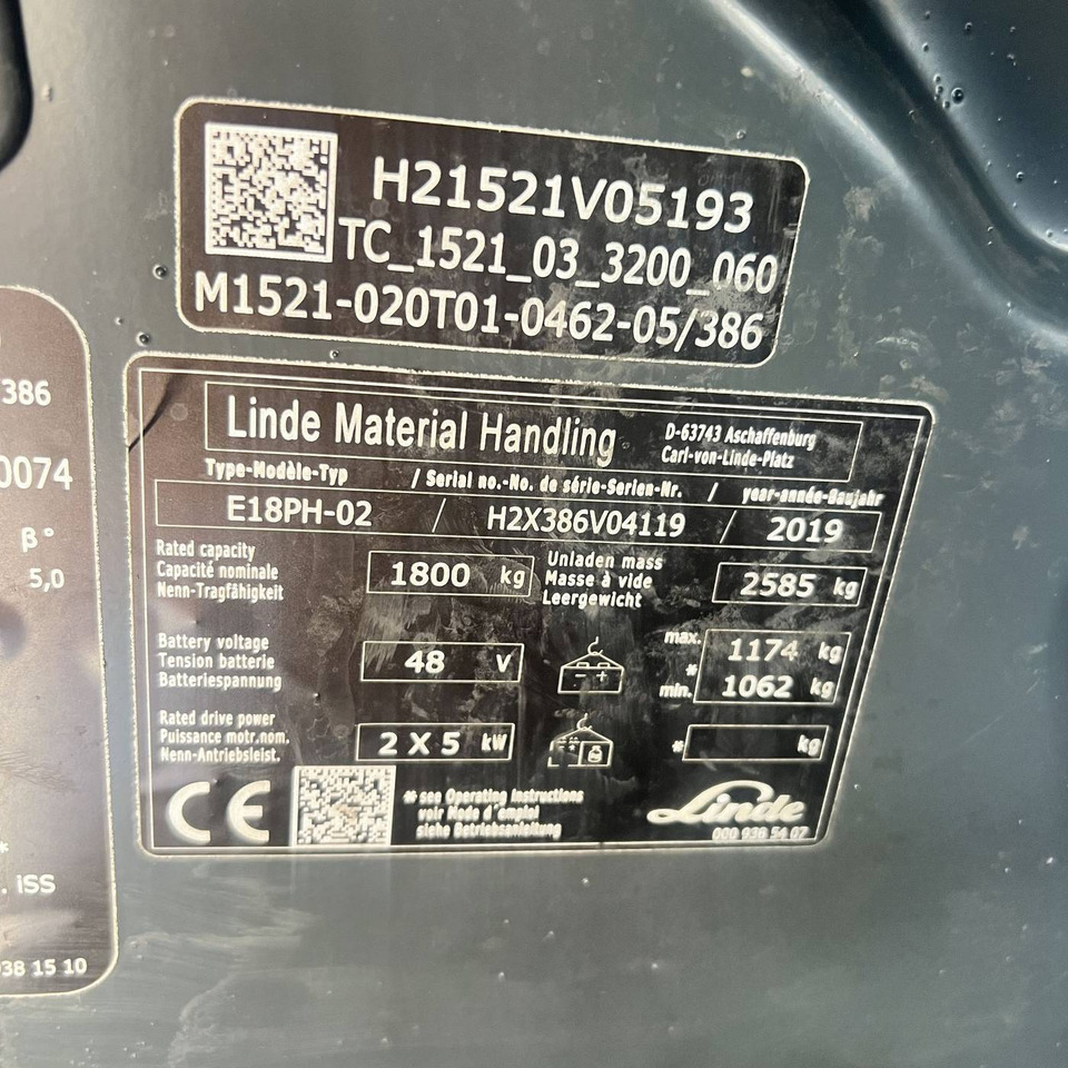 Empilhadeira elétrica Linde E18PH (386-02) EVO: foto 8 Empilhadeira elétrica Linde E18PH (386-02) EVO: foto 8