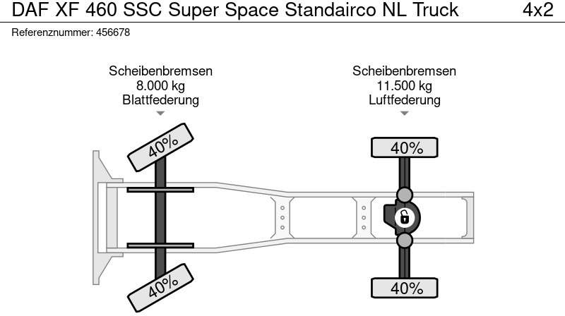 Tractor DAF XF 460 SSC Super Space Standairco NL Truck: foto 16