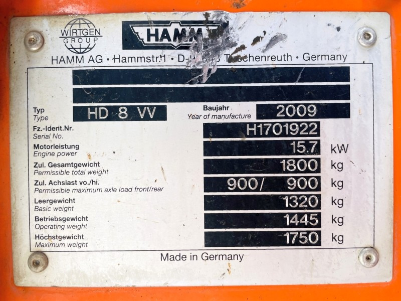 Hamm HD8 VV (3821) - Compactador de asfalto: foto 3 Hamm HD8 VV (3821) - Compactador de asfalto: foto 3