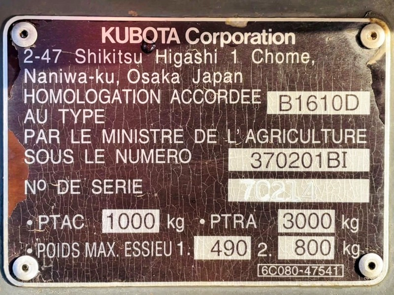 Kubota B1610D (3552) - Retroescavadeira: foto 3 Kubota B1610D (3552) - Retroescavadeira: foto 3