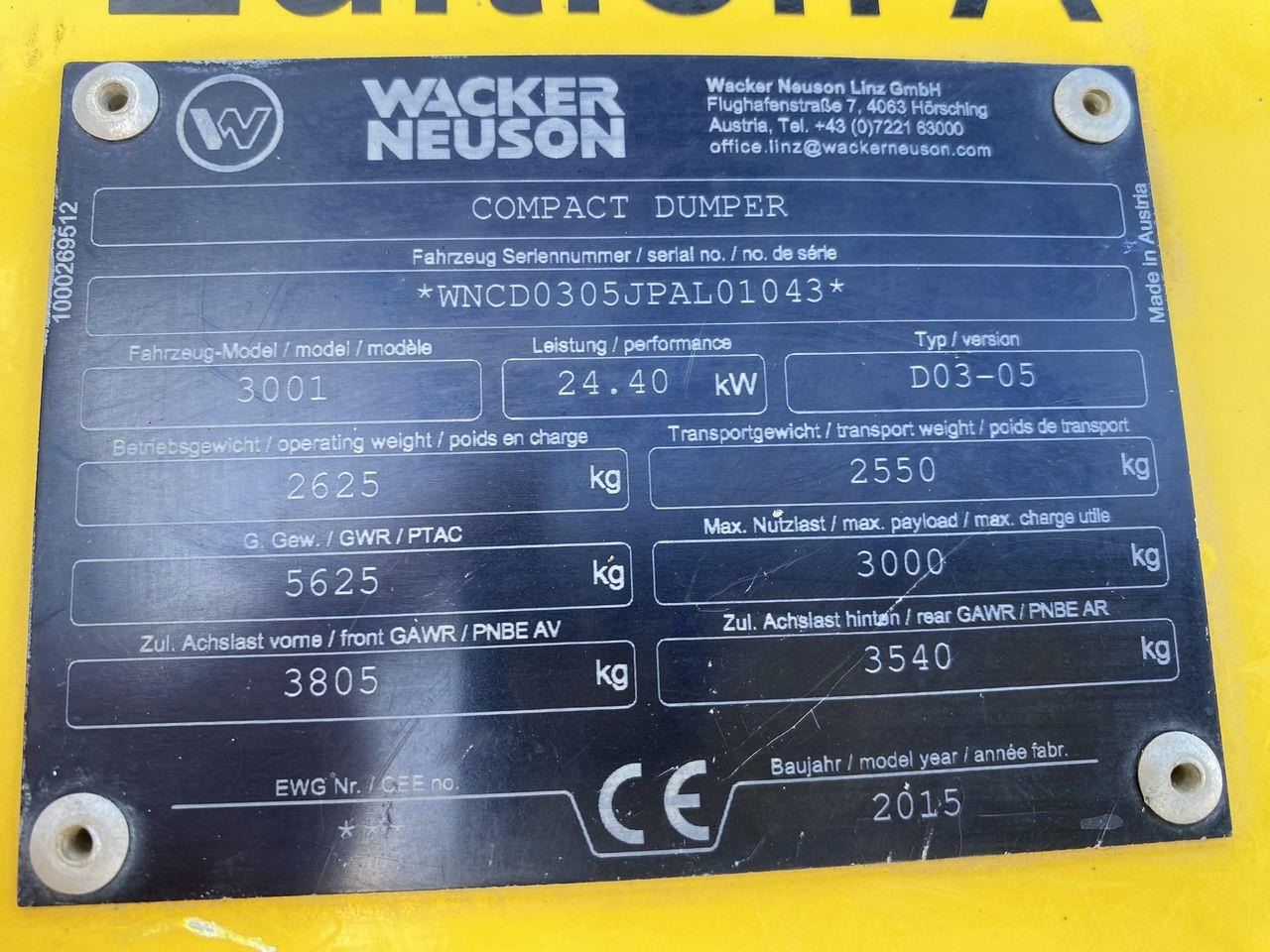 Caminhão articulado Wacker Neuson 3001: foto 9
