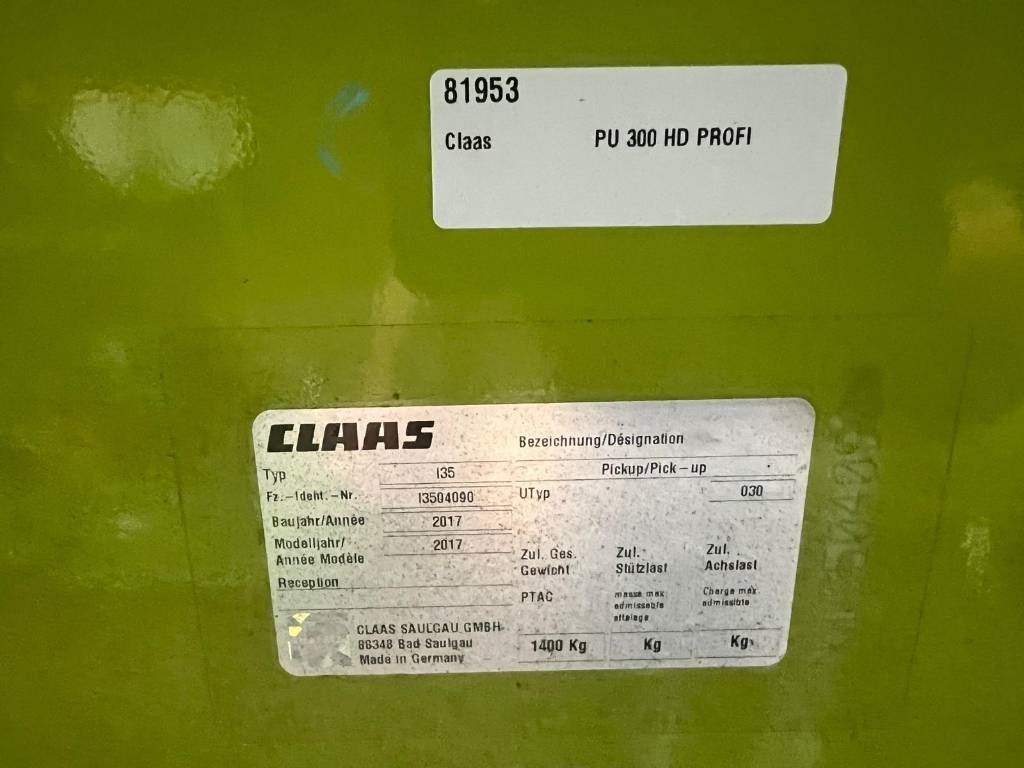 Acessórios para Colhedora de forragem Claas PU 300 HD Profi: foto 8