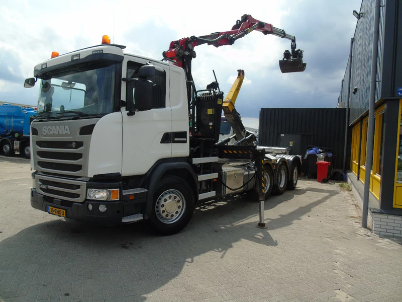 Scania G450 + PALFINGER Q20 + 8X2 + REMOTE + STEERING AXLE + EURO 6 - Camião polibenne, Camião grua: foto 3 Scania G450 + PALFINGER Q20 + 8X2 + REMOTE + STEERING AXLE + EURO 6 - Camião polibenne, Camião grua: foto 3