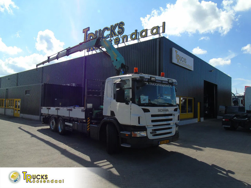Scania P 380 + PALFINGER PK18.500 5x EXTENTION + 6X2 + STEERING AXLE + REMOTE - Camião grua: foto 1 Scania P 380 + PALFINGER PK18.500 5x EXTENTION + 6X2 + STEERING AXLE + REMOTE - Camião grua: foto 1