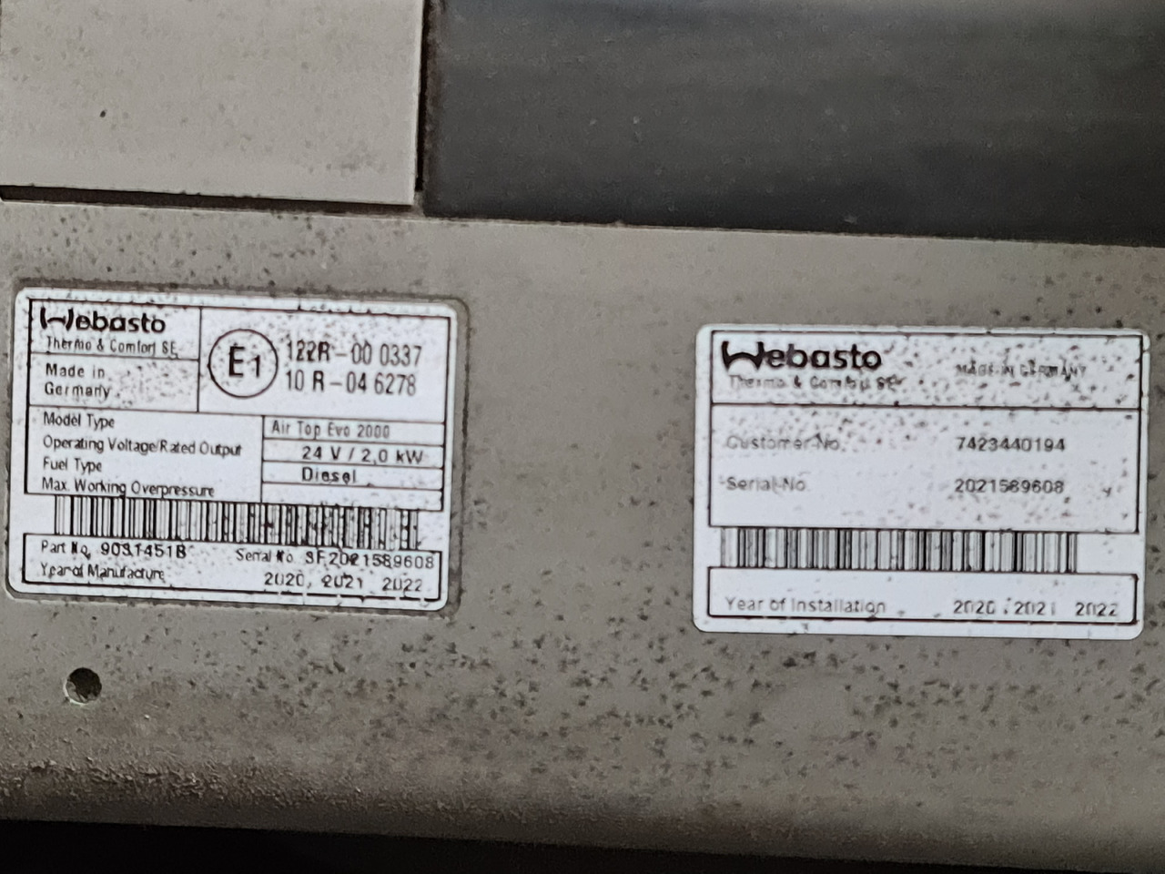 RENAULT RANGE T / WEBASTO AIR TOP EVO 2000 - Aquecimento/ Ventilação: foto 3 RENAULT RANGE T / WEBASTO AIR TOP EVO 2000 - Aquecimento/ Ventilação: foto 3