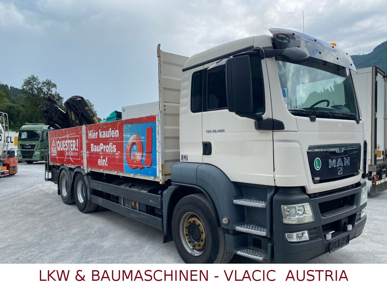 MAN TGS 26.400 6x4 mit Kran HIAB 166 - Camião de caixa aberta/ Plataforma, Camião grua: foto 2 MAN TGS 26.400 6x4 mit Kran HIAB 166 - Camião de caixa aberta/ Plataforma, Camião grua: foto 2