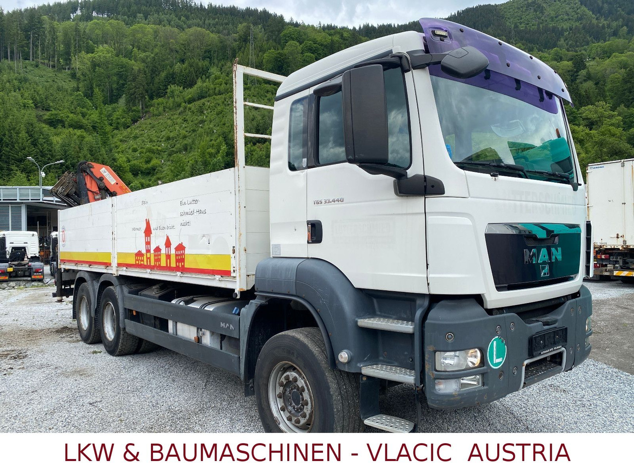 MAN TGS 33.440 6x4 Blatt/Blatt Mit Palfinger PK16500 - Camião de caixa aberta/ Plataforma, Camião grua: foto 2 MAN TGS 33.440 6x4 Blatt/Blatt Mit Palfinger PK16500 - Camião de caixa aberta/ Plataforma, Camião grua: foto 2