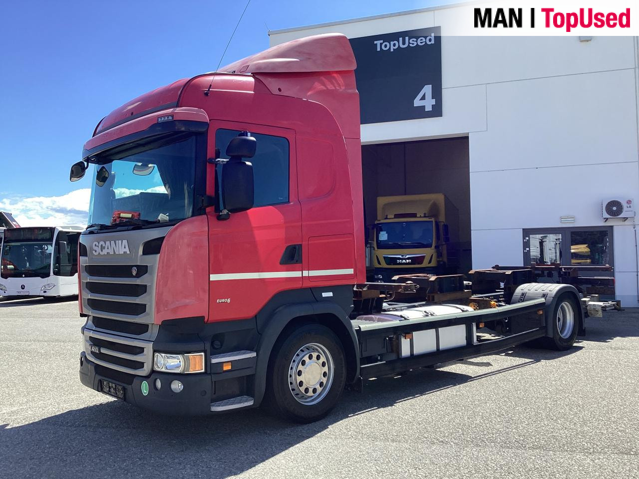 SCANIA R410 - Camião transportador de contêineres/ Caixa móvel: foto 1 SCANIA R410 - Camião transportador de contêineres/ Caixa móvel: foto 1