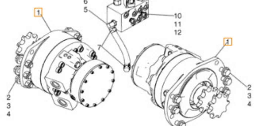 Case 87035341EX - 48033384R - Motor hidráulico por Máquina de construção: foto 2 Case 87035341EX - 48033384R - Motor hidráulico por Máquina de construção: foto 2