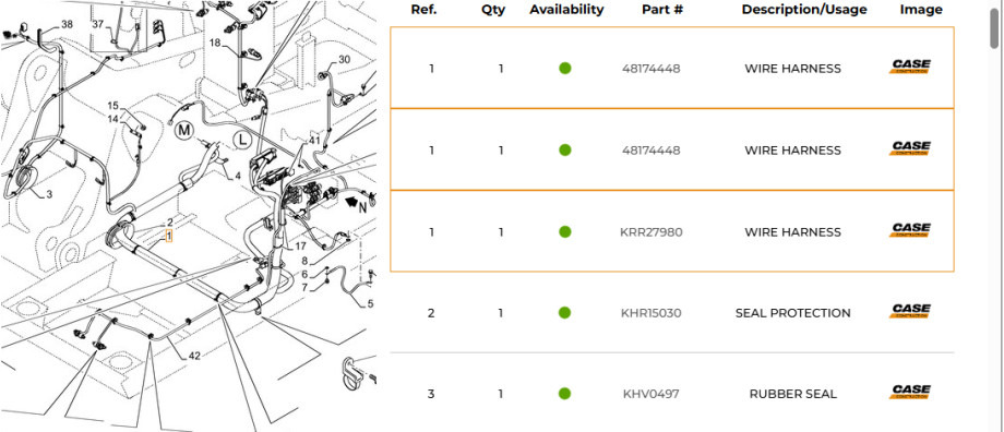 Case KRR27980 - krr27980 - Cables/ Wire harness por Máquina de construção: foto 1 Case KRR27980 - krr27980 - Cables/ Wire harness por Máquina de construção: foto 1