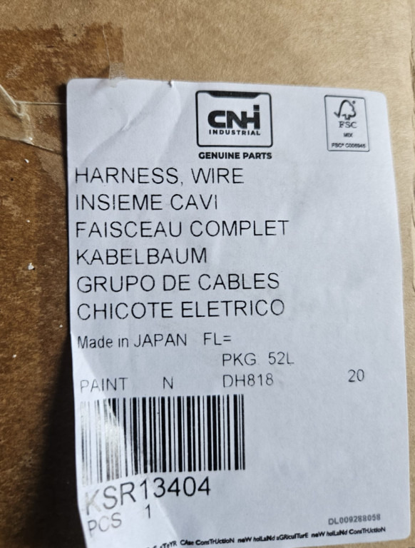 Case KSR13404 - KHR29440 - Cables/ Wire harness por Máquina de construção: foto 1 Case KSR13404 - KHR29440 - Cables/ Wire harness por Máquina de construção: foto 1