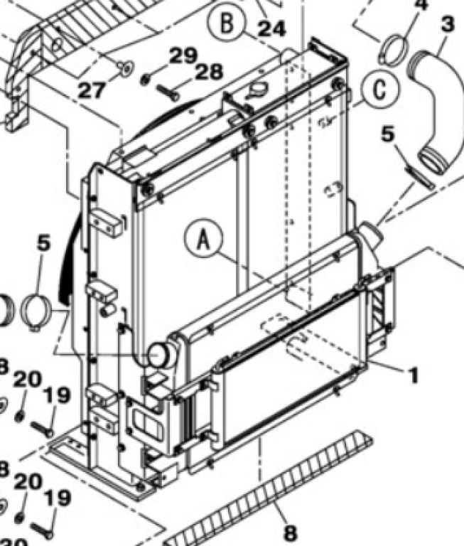Case KTH11421 - KTH11420 - Radiador por Máquina de construção: foto 1 Case KTH11421 - KTH11420 - Radiador por Máquina de construção: foto 1