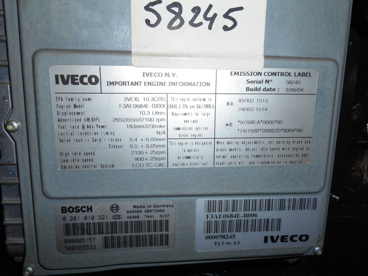 Motor por Máquina de construção novo New Holland 84819474 - F3A E0684E*B006: foto 7