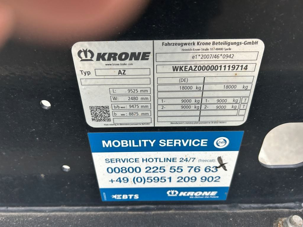 Krone 2 Achswechselfahrgestell, Typ: MAXI AZW 18 eL3B7 - Reboque transportador de contêineres/ Caixa móvel: foto 4 Krone 2 Achswechselfahrgestell, Typ: MAXI AZW 18 eL3B7 - Reboque transportador de contêineres/ Caixa móvel: foto 4