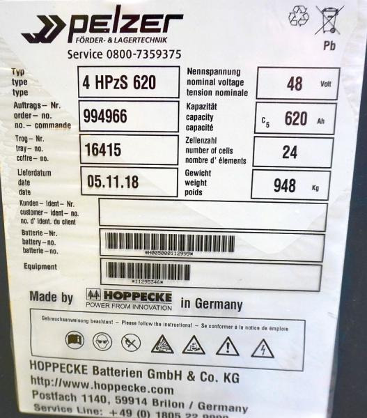 HOPPECKE 48 Volt 4 PzS 620 Ah - Bateria automotiva por Equipamento de movimentação: foto 5 HOPPECKE 48 Volt 4 PzS 620 Ah - Bateria automotiva por Equipamento de movimentação: foto 5